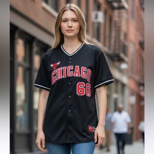 CHICAGO BULLS, “baseball”, shirt, medium, like new